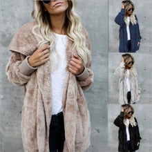 Load image into Gallery viewer, S-5XL Faux Fur Teddy Bear Coat Jacket Women Fashion Open Stitch Winter Hooded Coat Female Long Sleeve Fuzzy Jacket 2020 Hot New
