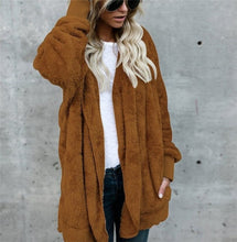 Load image into Gallery viewer, S-5XL Faux Fur Teddy Bear Coat Jacket Women Fashion Open Stitch Winter Hooded Coat Female Long Sleeve Fuzzy Jacket 2020 Hot New
