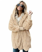 Load image into Gallery viewer, S-5XL Faux Fur Teddy Bear Coat Jacket Women Fashion Open Stitch Winter Hooded Coat Female Long Sleeve Fuzzy Jacket 2020 Hot New
