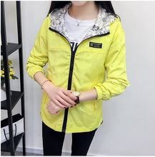 Load image into Gallery viewer, Spring Autumn Fashion women Bomber women Jacket Pocket Zipper Hooded Two Side Wear Outwear Loose Plus Size Windbreaker Famale

